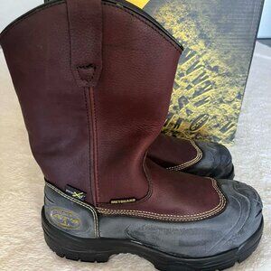Oliver 65 Series 10" Pull-on Leather Work boots with Metatarsal Guards size 8